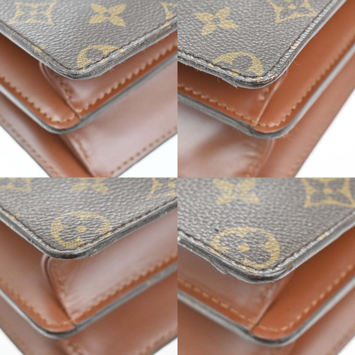 LOUIS VUITTON Concorde Hand Bag Monogram Leather Brown France M51190 70KC476