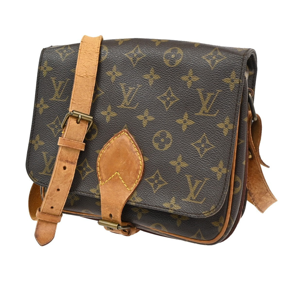 LOUIS VUITTON Cartouchiere MM Shoulder Bag Monogram Leather Brown M51253 31CA716