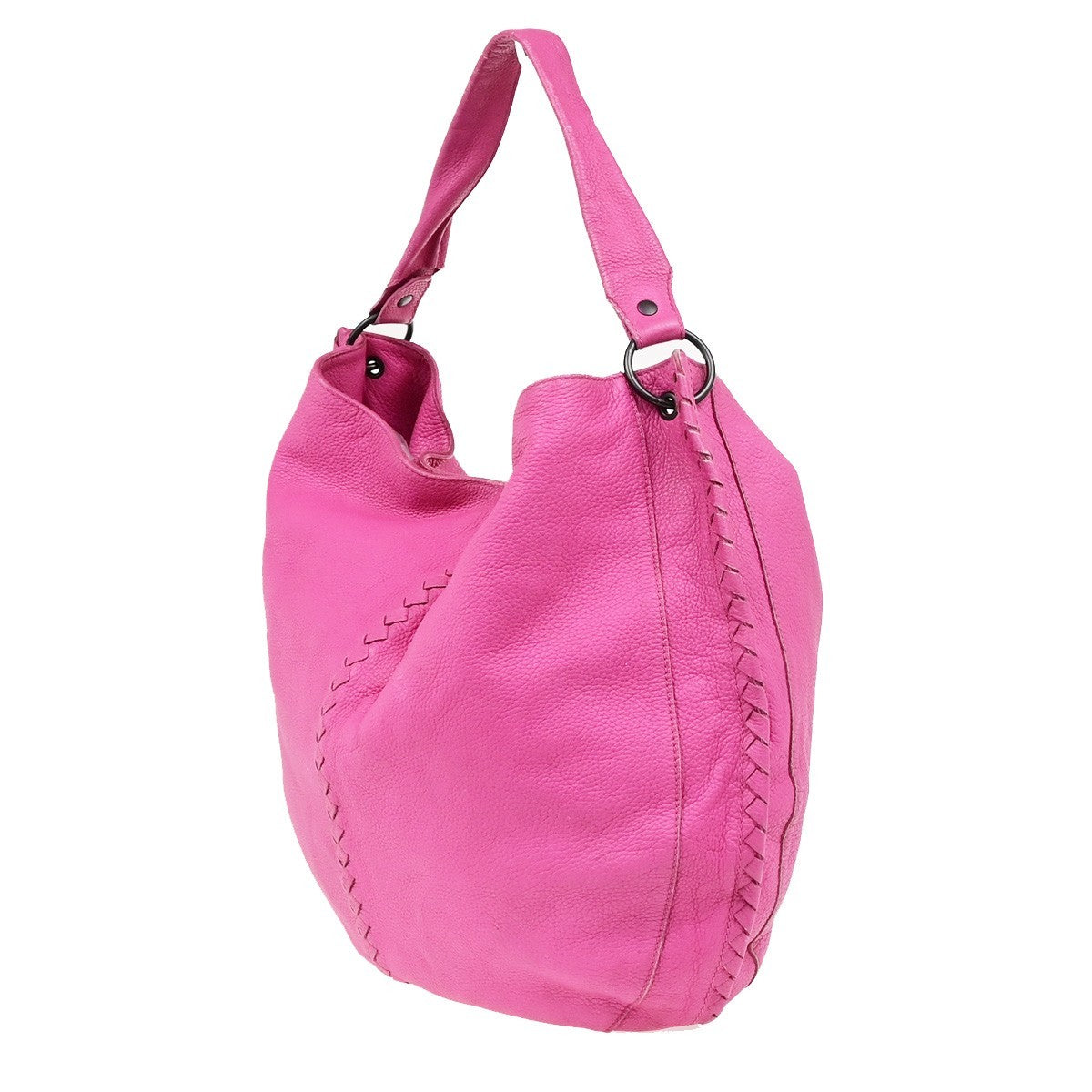 BOTTEGA VENETA Logo Intrecciato Shoulder Hobo Bag Leather Pink Italy 16KD154