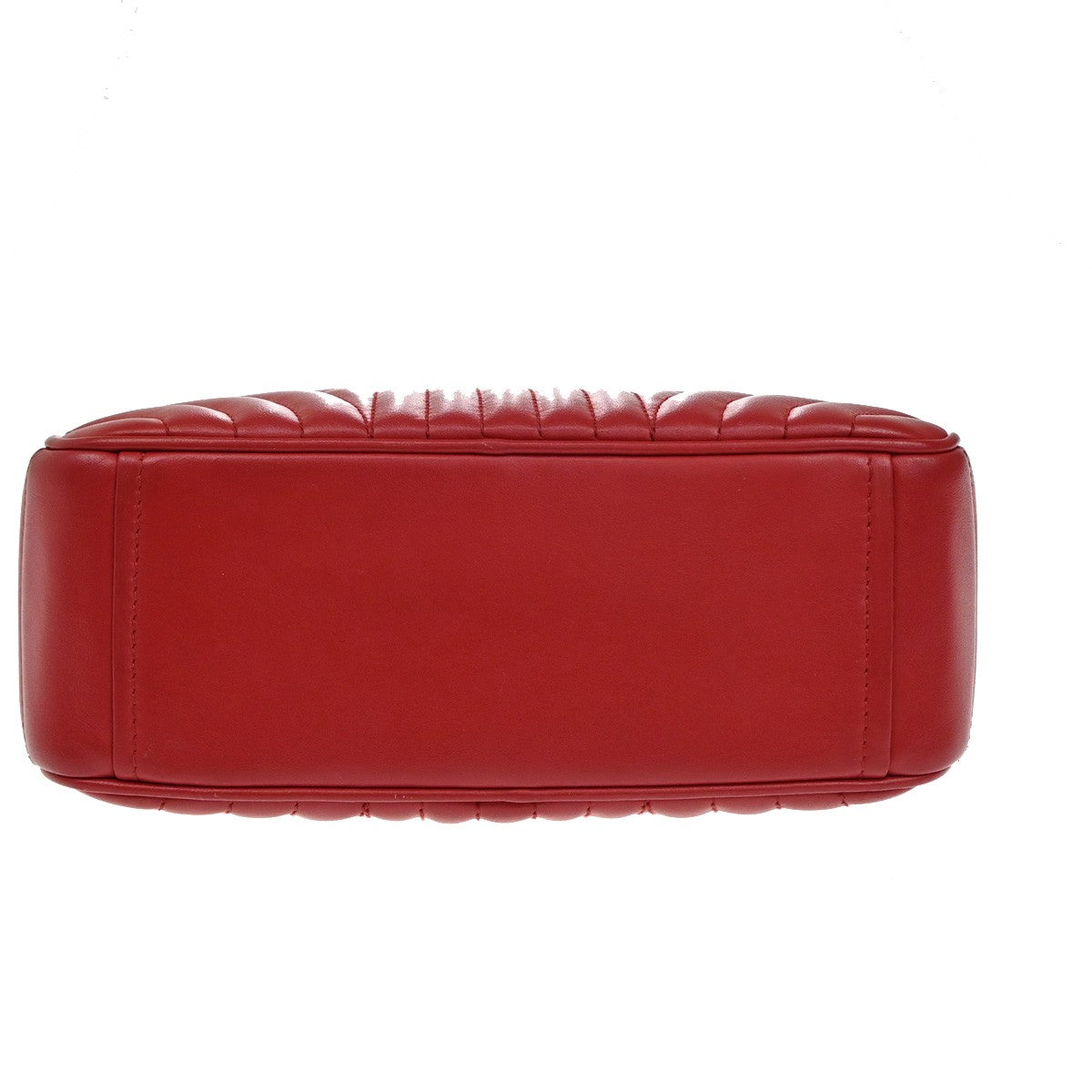 PRADA Logo Diagramme Mini Chain Shoulder Bag Leather Red SHW Italy 46RL099