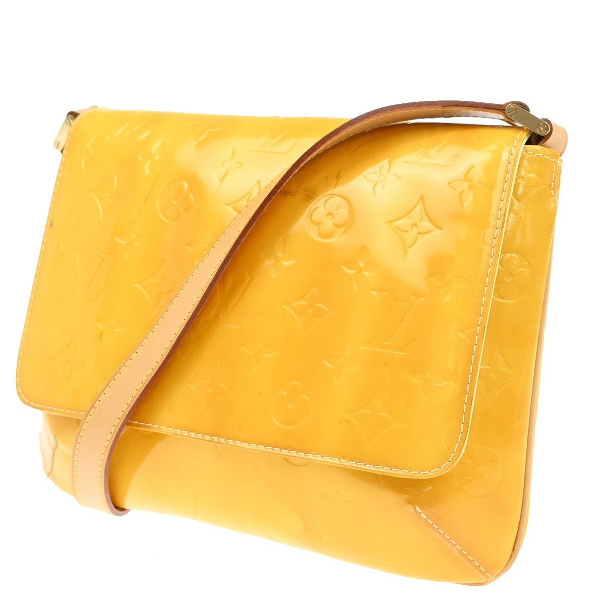 LOUIS VUITTON Thompson Street Shoulder Bag Monogram Vernis Yellow M91071 65EF809