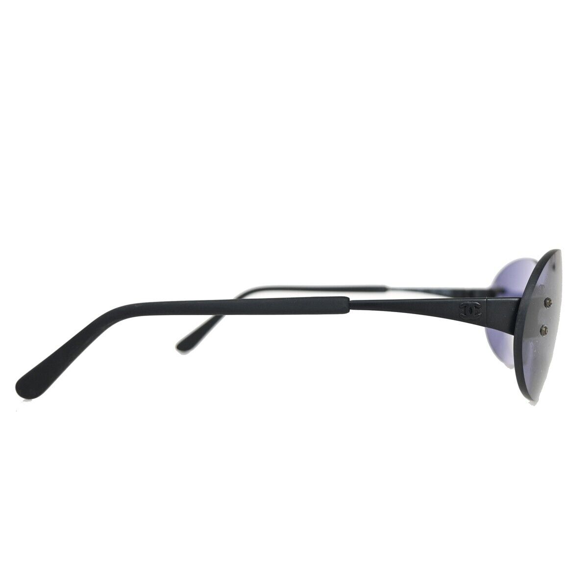 CHANEL CC Logo Sunglasses Eye Wear Metal Plastic 11758 Black Italy 05FA147