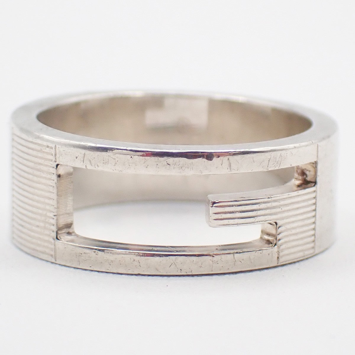 GUCCI G Logo Ring Silver 925 Size JP16 US8 Italy Accessory Italy 09KD093