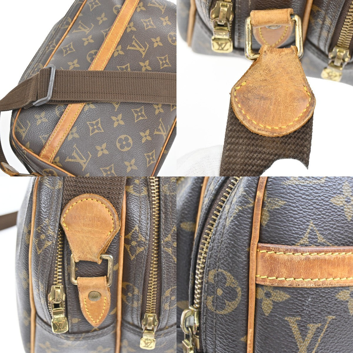 LOUIS VUITTON Reporter PM Crossbody Shoulder Bag Monogram Leather M45254 32EE244