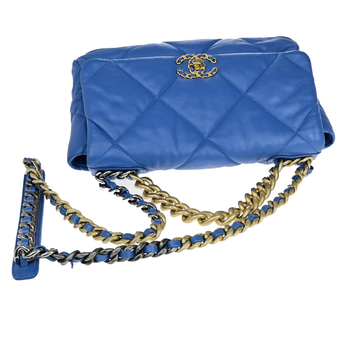 CHANEL 19 CC Logo Matelasse Chain 2Way Shoulder Hand Bag Leather BE GHW 741RK739