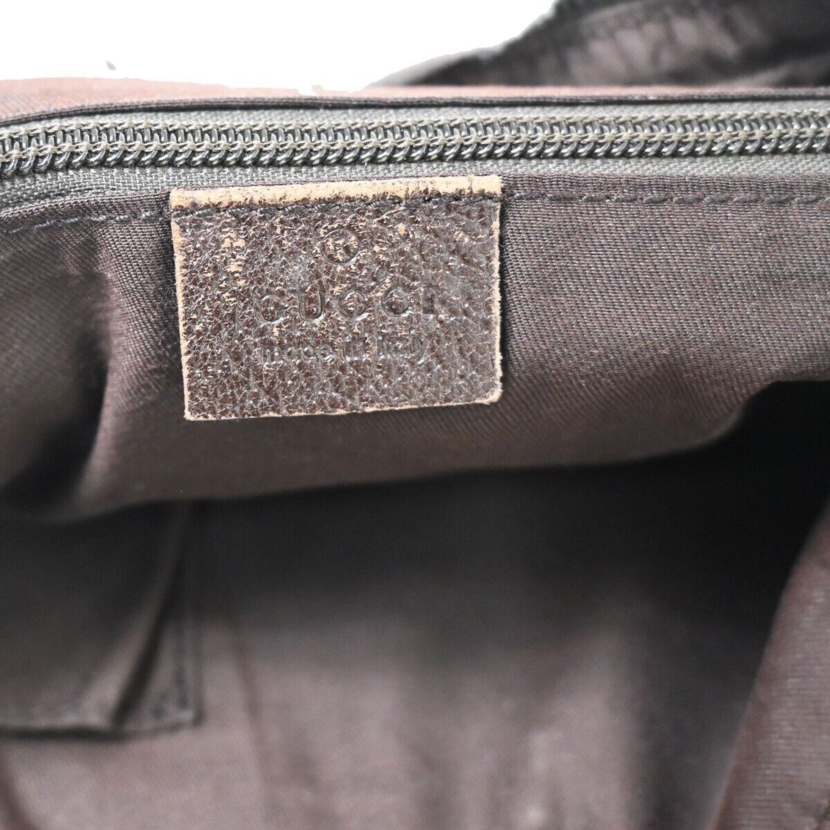 GUCCI GG Pattern Sherry Shoulder Bag Canvas Leather Brown Gold Italy 05YB696