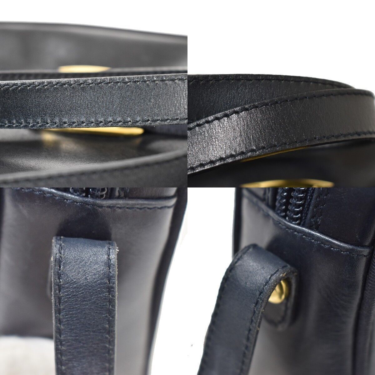SALVATORE FERRAGAMO Vara Crossbody Mini Shoulder Bag Leather Blue Gold 66YC241
