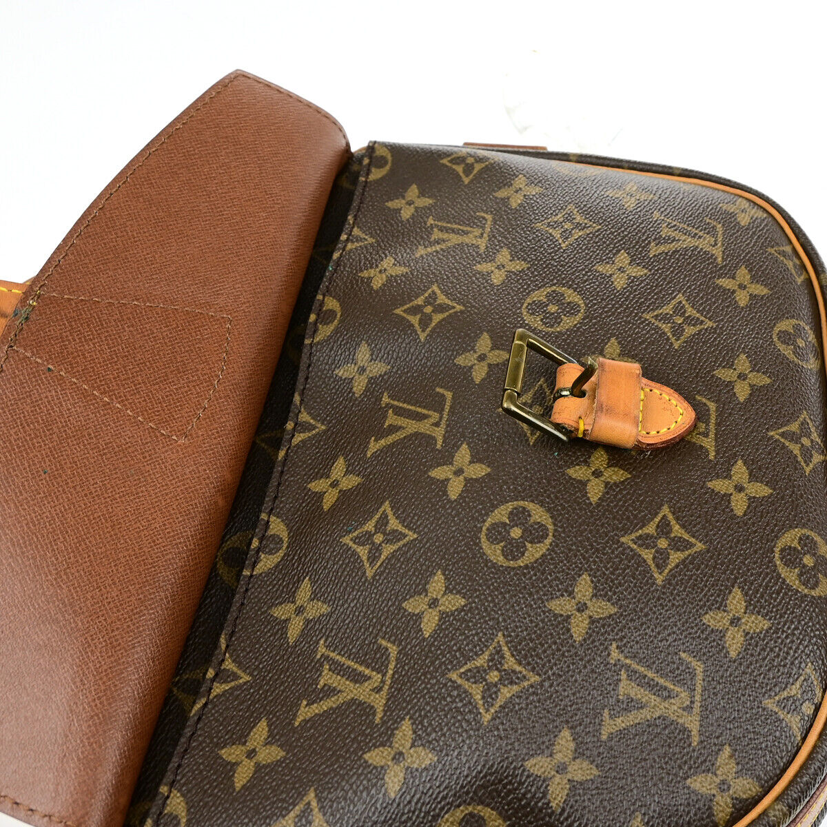 LOUIS VUITTON Jeune Fille GM Shoulder Bag Monogram Leather Brown M51225 37YG600