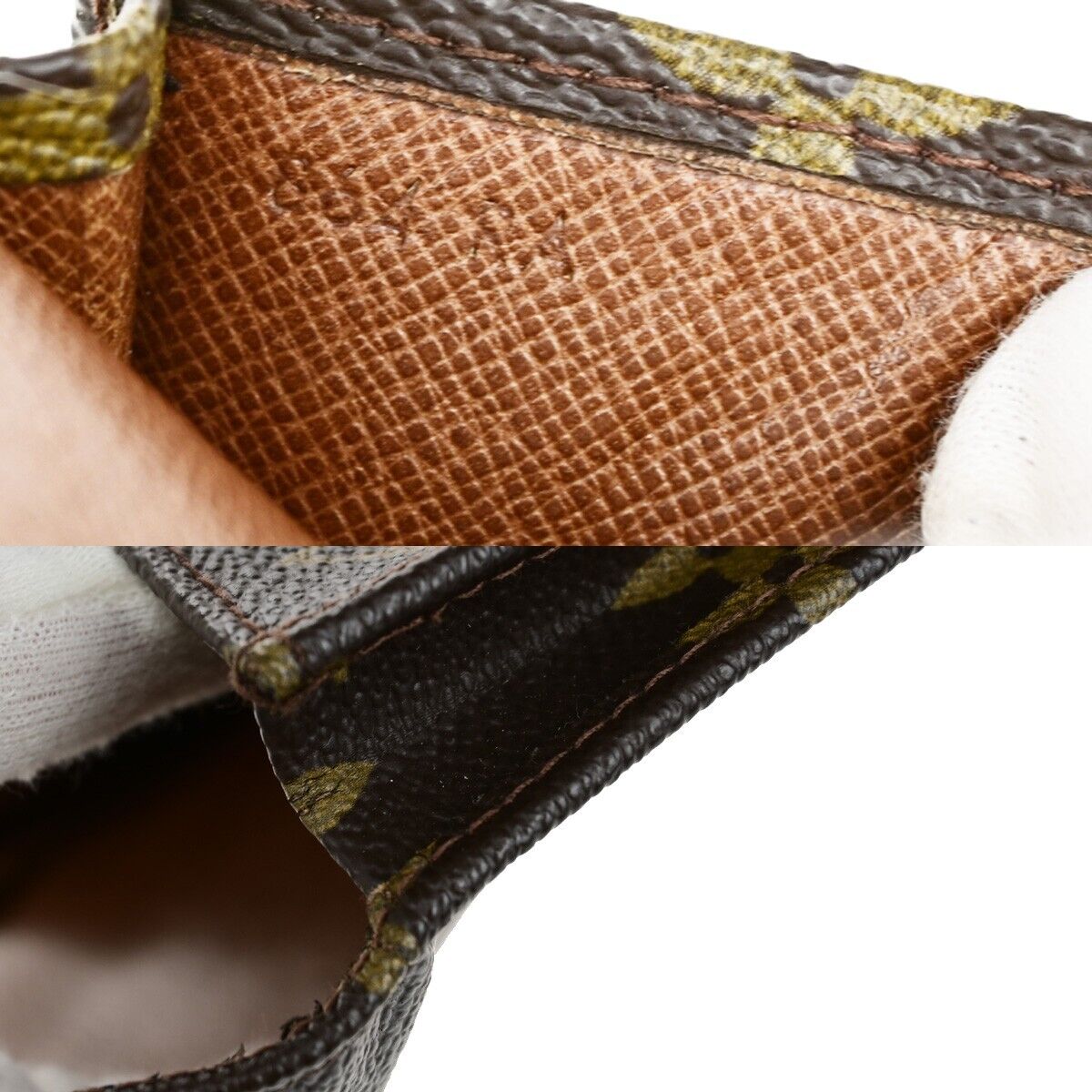 LOUIS VUITTON 3 Set Bifold Trifold Wallet Purse Monogram Leather Brown 60YG801