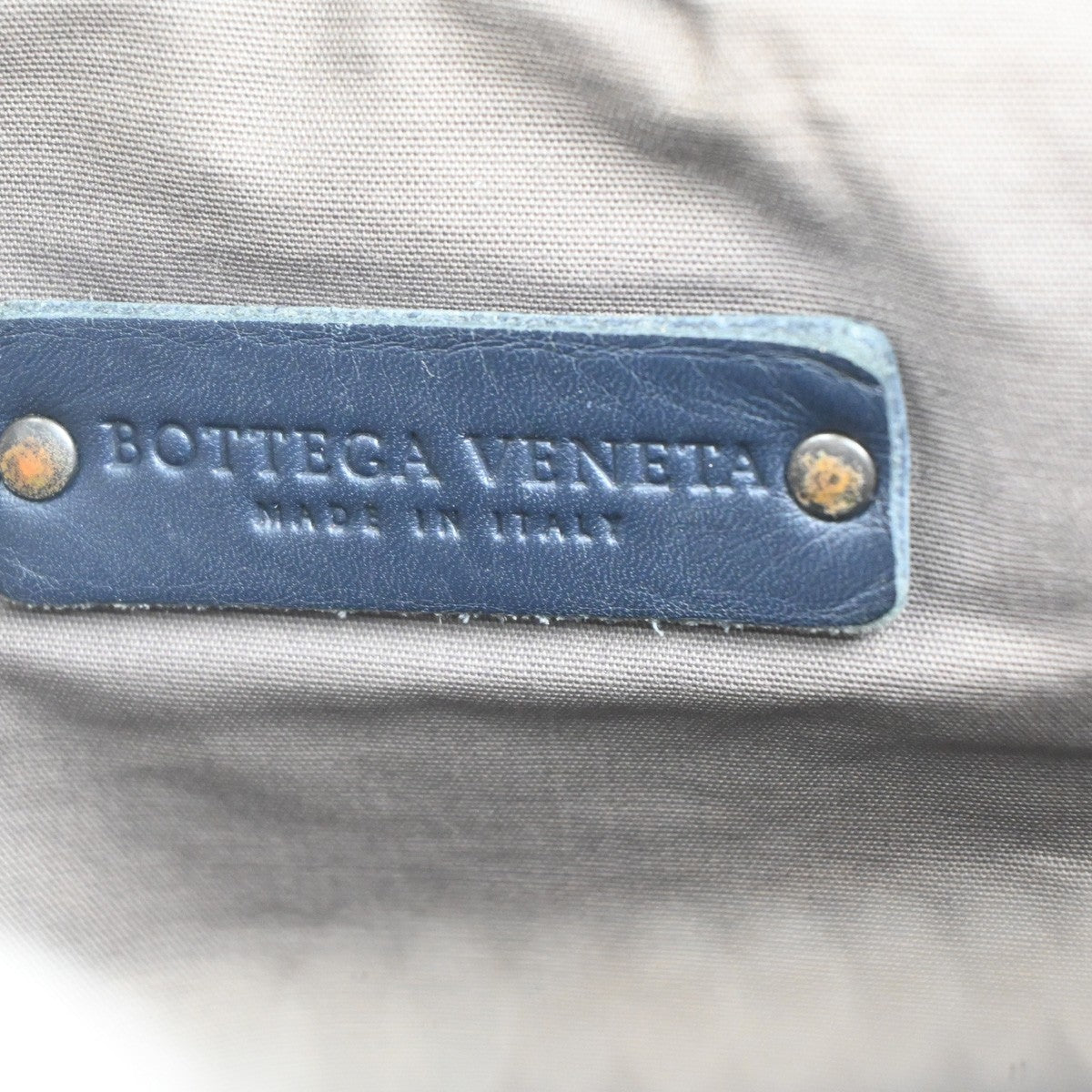 BOTTEGA VENETA Logo Intrecciato Shoulder Bag Leather Navy Blue Italy 12RL854