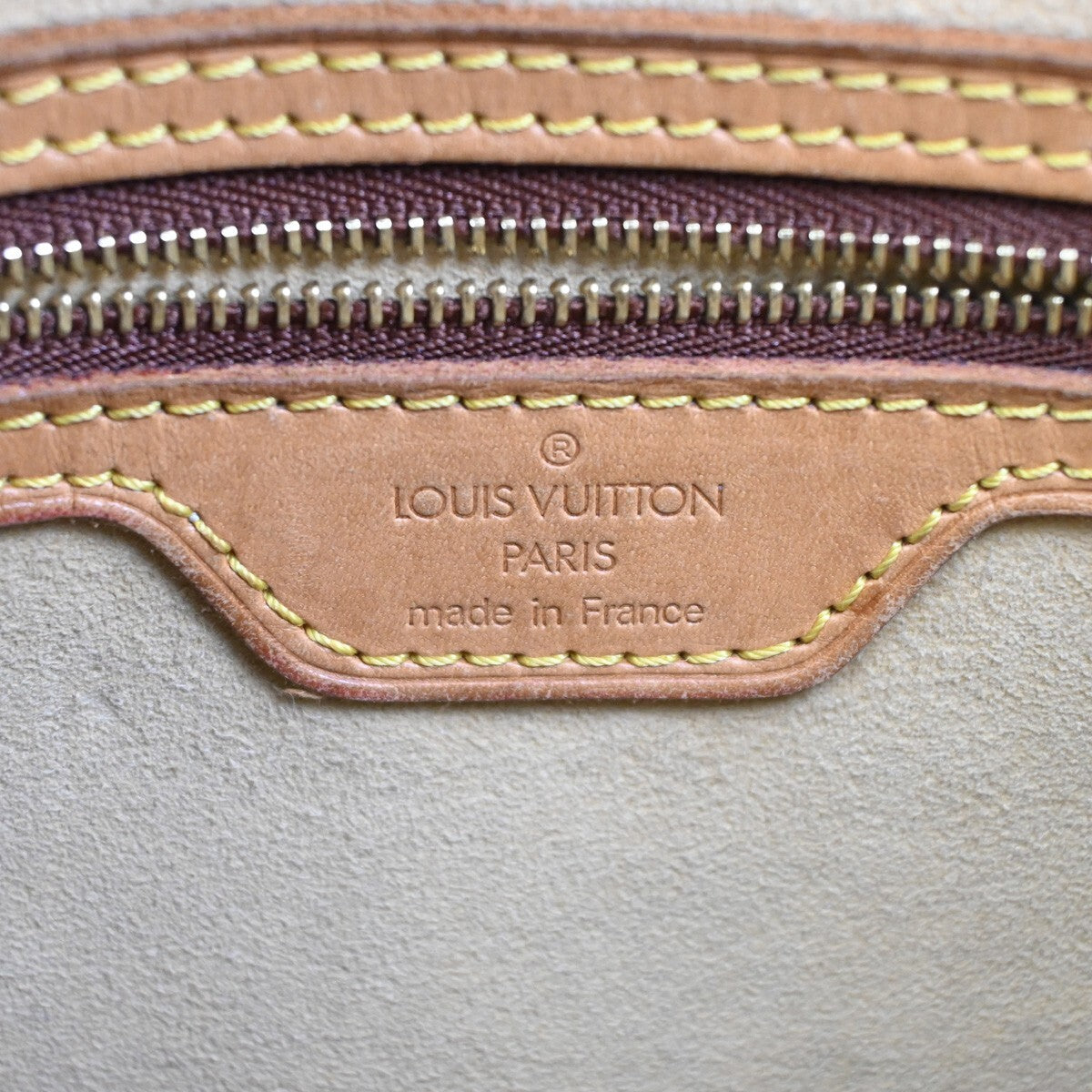 LOUIS VUITTON Logo Looping GM Shoulder Bag Monogram Leather Brown M51145 64EE288