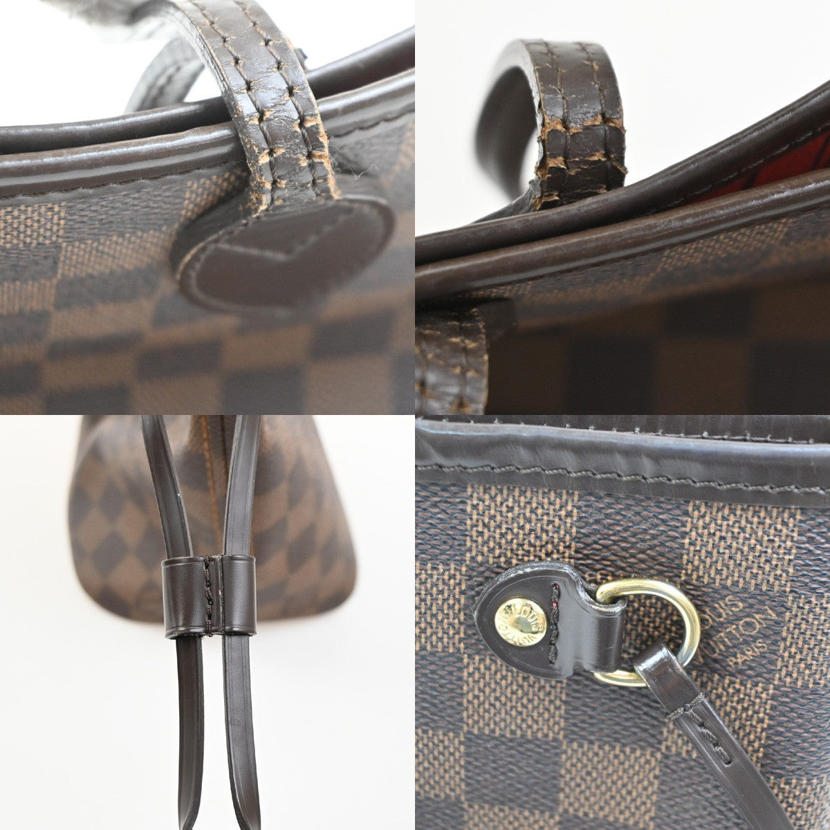 LOUIS VUITTON Neverfull PM Shoulder Tote Bag Damier Leather Brown N51109 98KP516