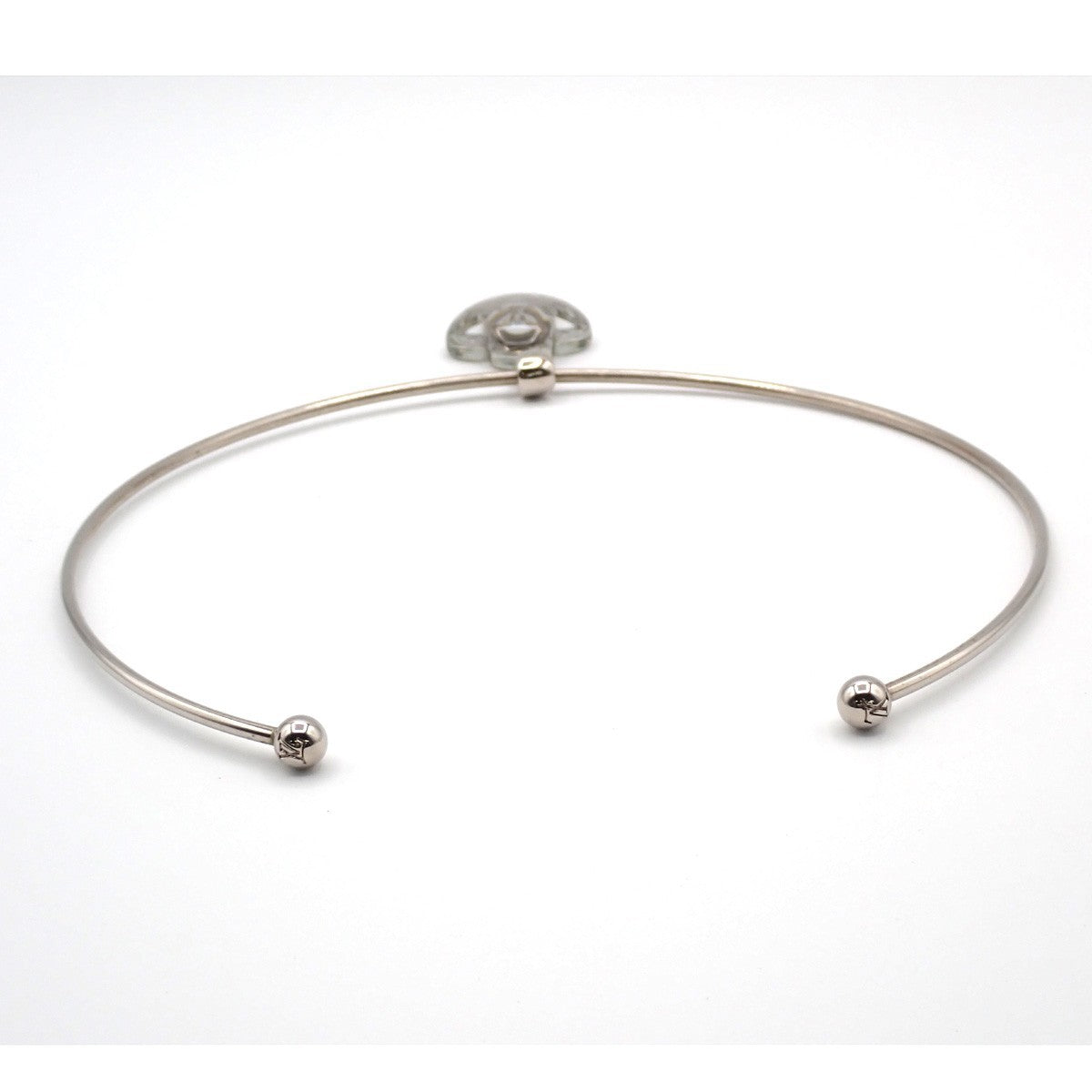 LOUIS VUITTON A La Folie Flower Resin Choker Necklace Silver M65667 64RL892
