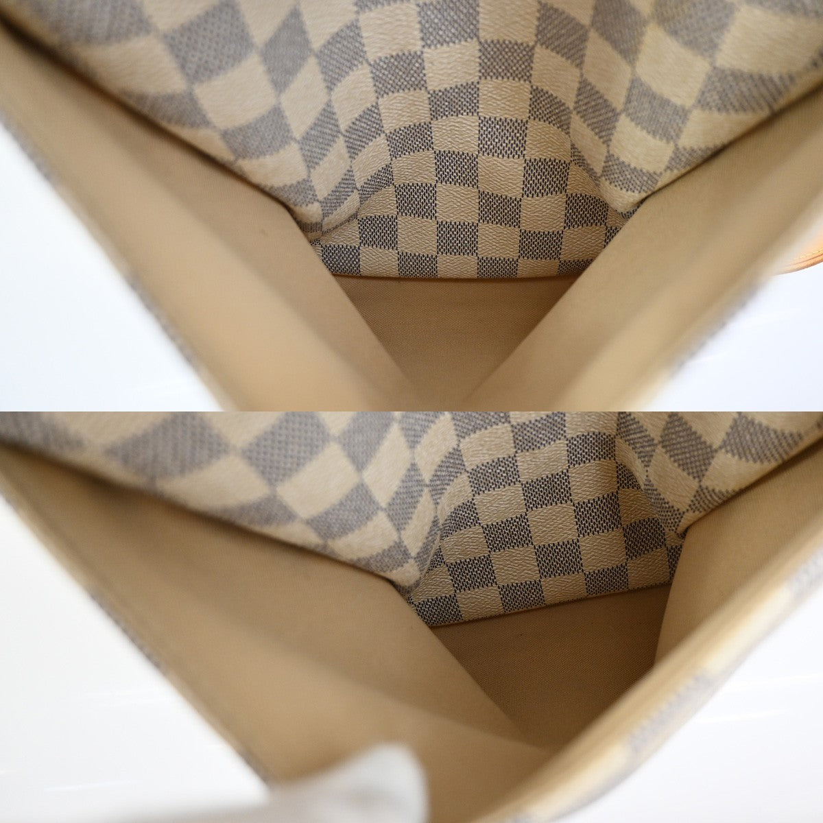 LOUIS VUITTON Totally MM Shoulder Bag Damier Azur Leather White N51262 12SA004
