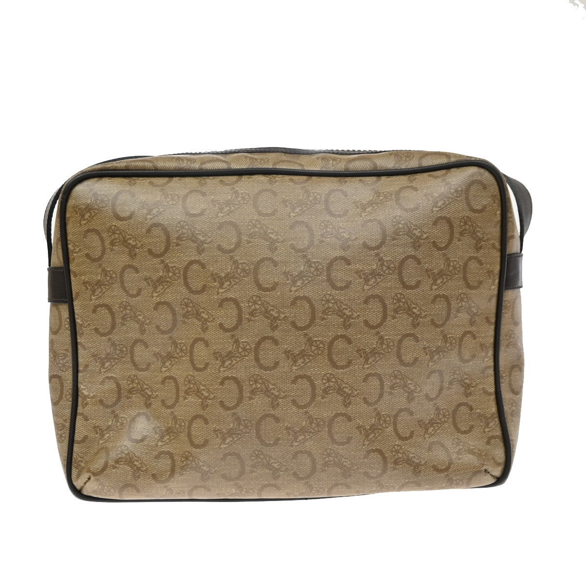 CELINE C Macadam Horse Carriage Shoulder Bag PVC Leather GHW Brown Italy 30KD149