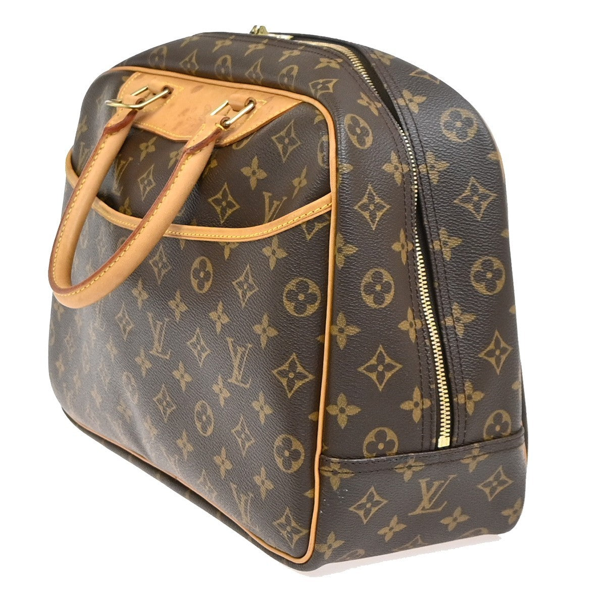 LOUIS VUITTON LV Logo Deauville Hand Bag Monogram Leather Brown M47270 97ZA035