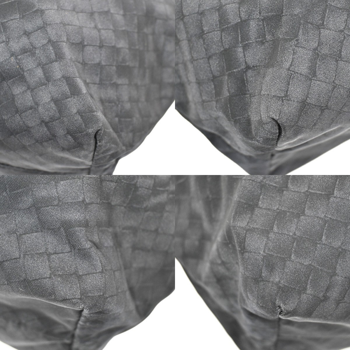 BOTTEGA VENETA Intreccio Mirage Hand Tote Bag Nylon Leather Black 85CA025