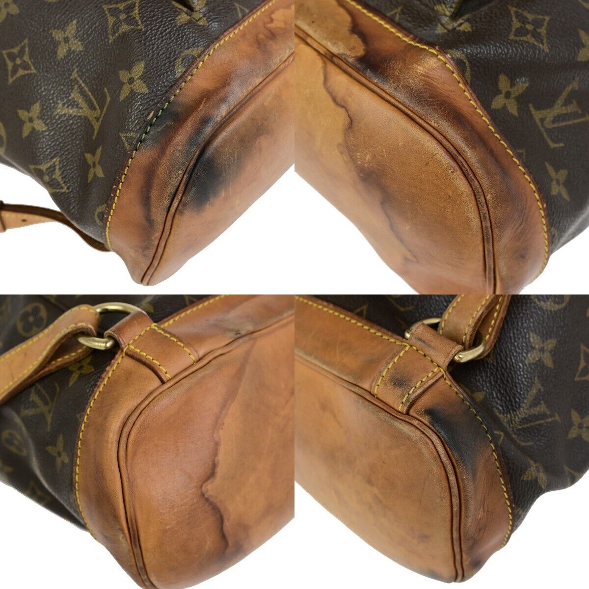 LOUIS VUITTON Montsouris GM Backpack Bag Monogram Leather Brown M51135 71FB219