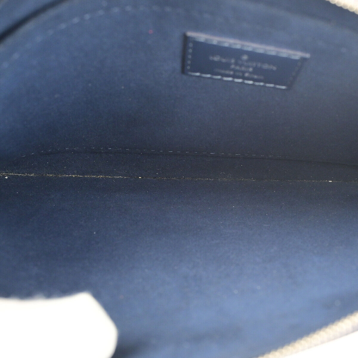 LOUIS VUITTON Logo Neverfull Pouch Epi Leather Indigo Blue SHW Spain 63YF452
