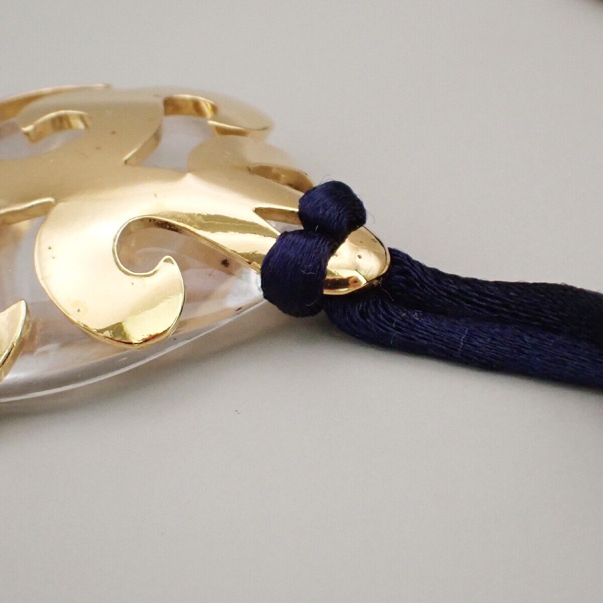 YVES SAINT LAURENT YSL Logo Necklace Pendant GHW Gold-Plated 09YG332