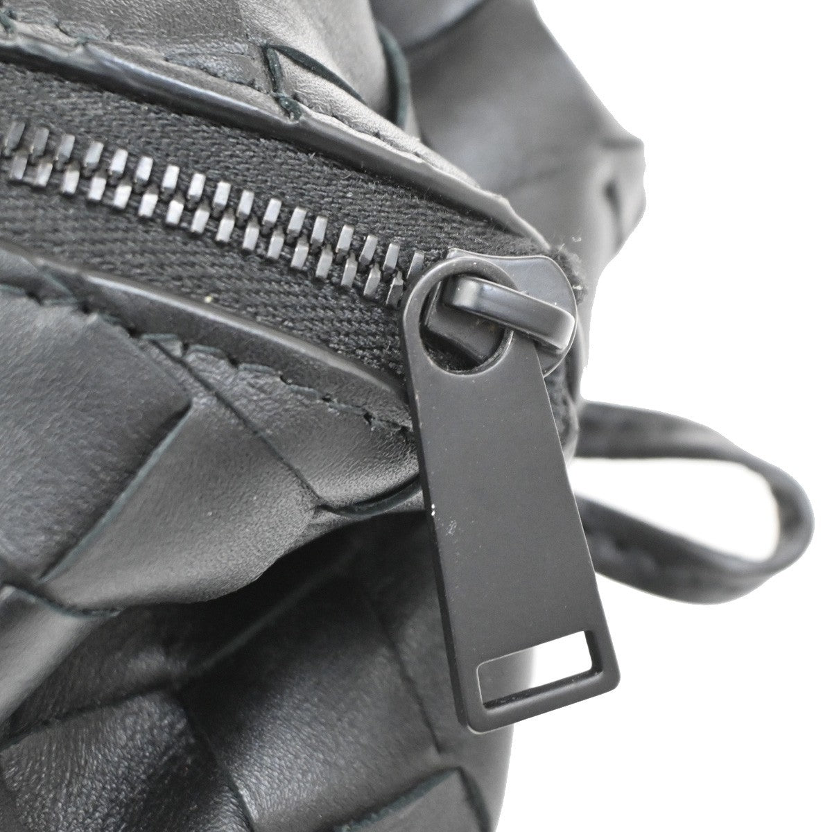 BOTTEGA VENETA Logo Intrecciato Mini Pouch Lambskin Leather Black 30RL546