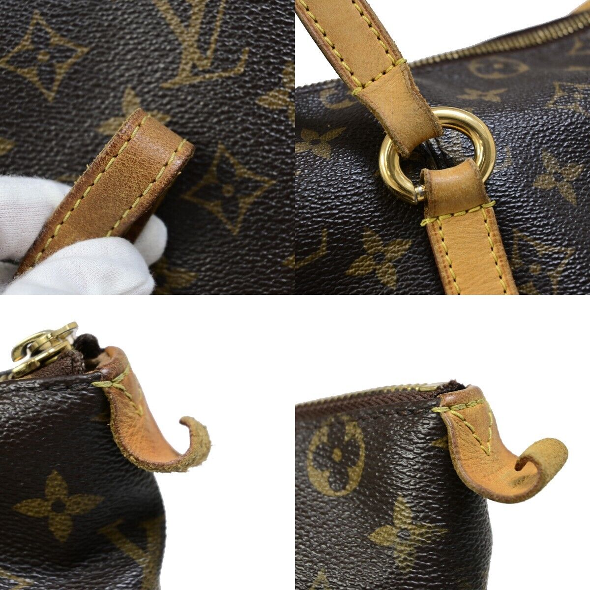 LOUIS VUITTON Logo Totally MM Shoulder Bag Monogram Leather Brown M56689 13EB358