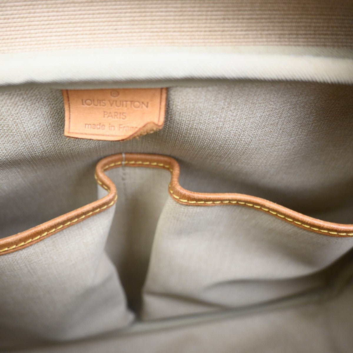 LOUIS VUITTON LV Logo Deauville Hand Bag Monogram Leather Brown M47270 33ZA071