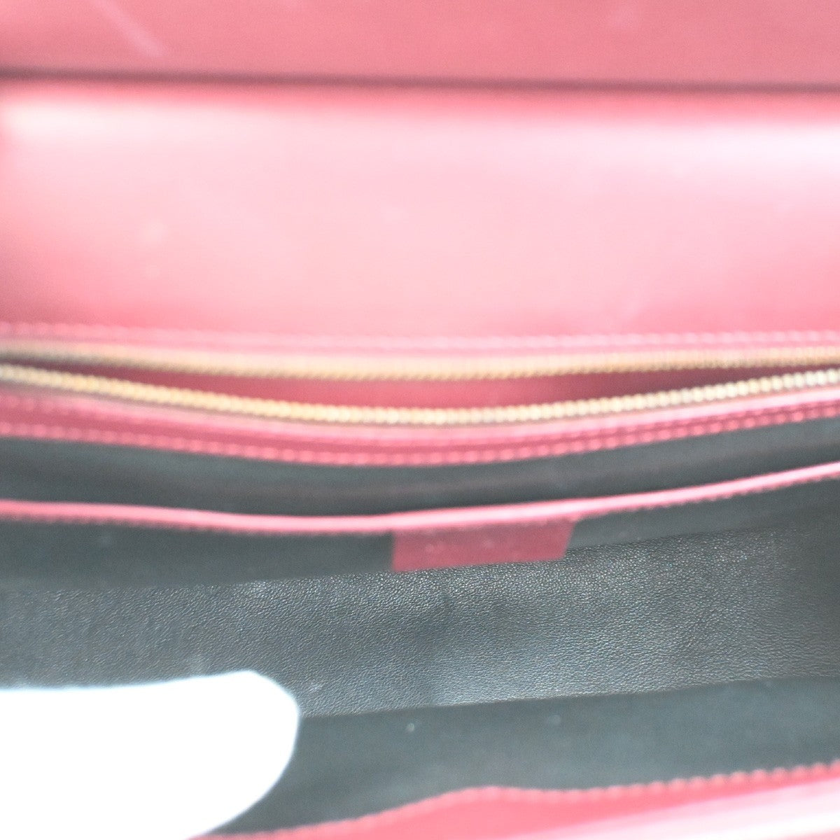 GUCCI Logo Top Handle Shoulder Hand Bag Leather Red GHW Italy 70KC634