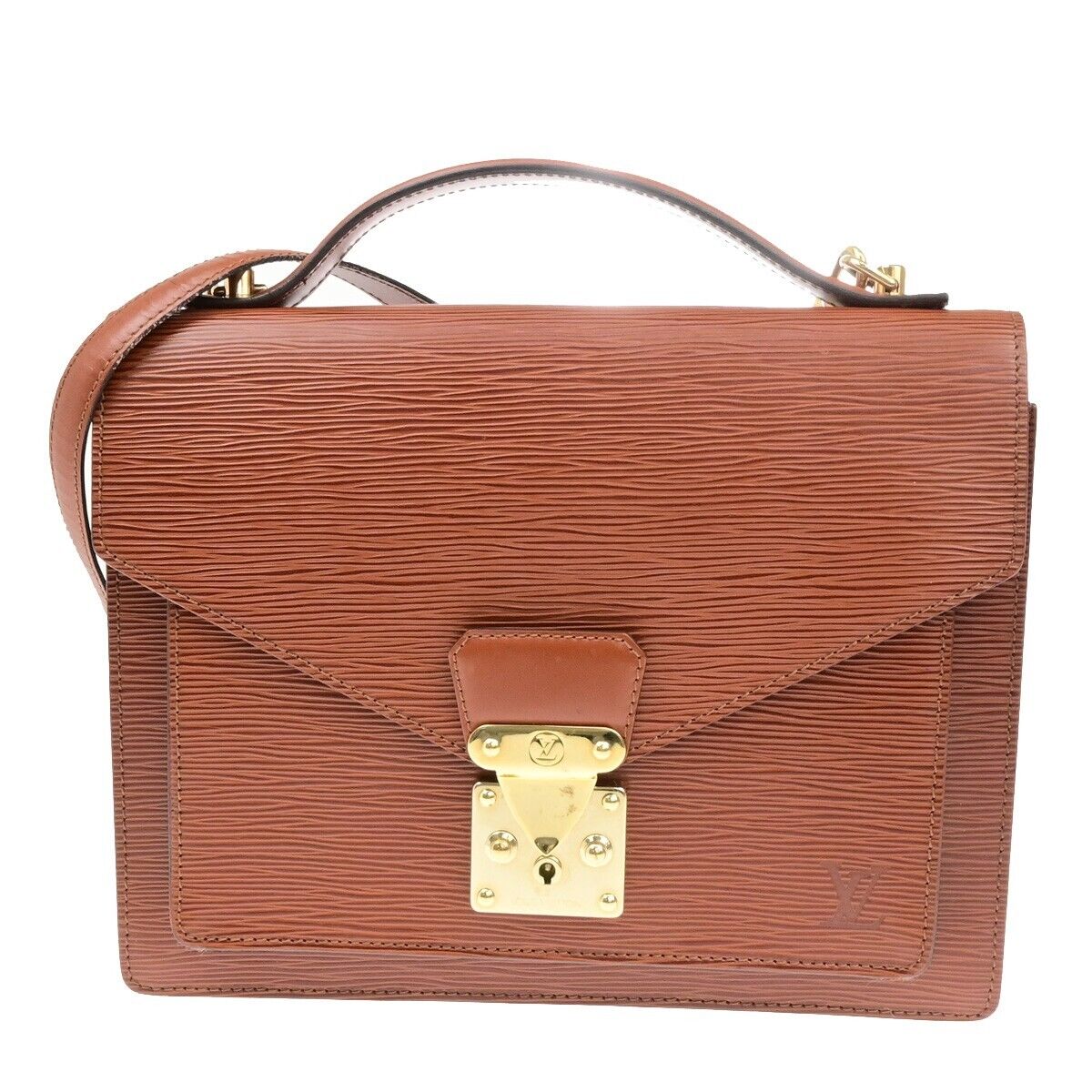 LOUIS VUITTON Monceau 2Way Shoulder Hand Bag Epi Leather Brown M52123 89ED458