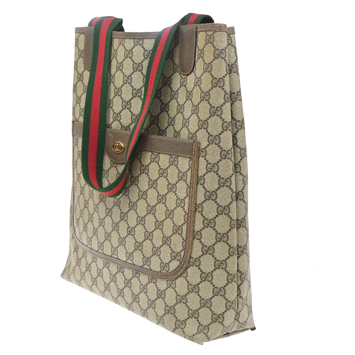 GUCCI PLUS GG Pattern Sherry Shoulder Tote Bag PVC Leather BE BN Italy 66SA109