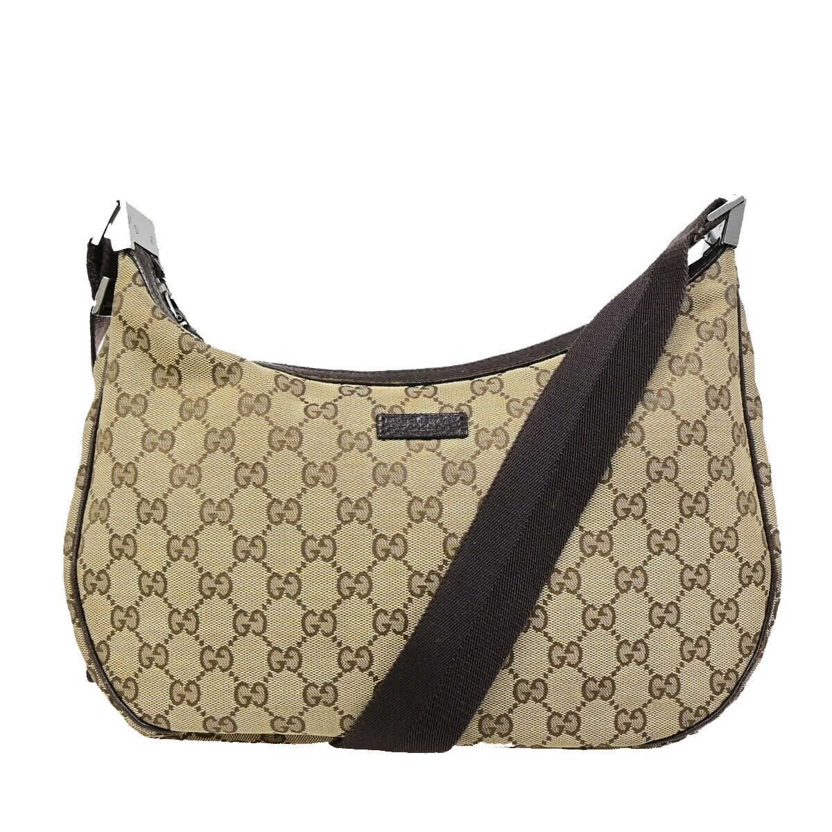 GUCCI GG Pattern Shoulder Bag Canvas Leather Brown SHW Made in  Italy 61EB656