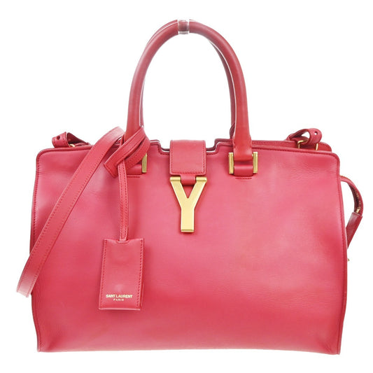 4.Live SAINT LAURENT Petit Cabas Y Line 2way Shoulder Hand Bag Leather 76KC999