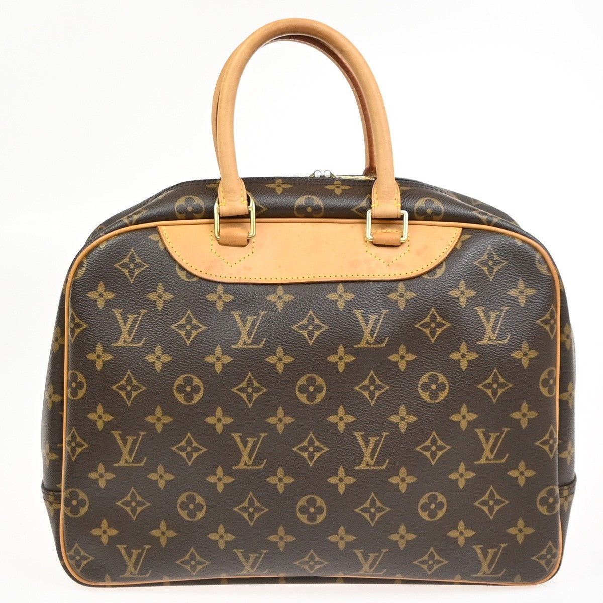 LOUIS VUITTON LV Logo Deauville Hand Bag Monogram Leather Brown M47270 97ZA035