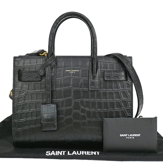 SAINT LAURENT Baby Sac de Jour 2Way Hand Bag Embossing Leather BK 690RJ494