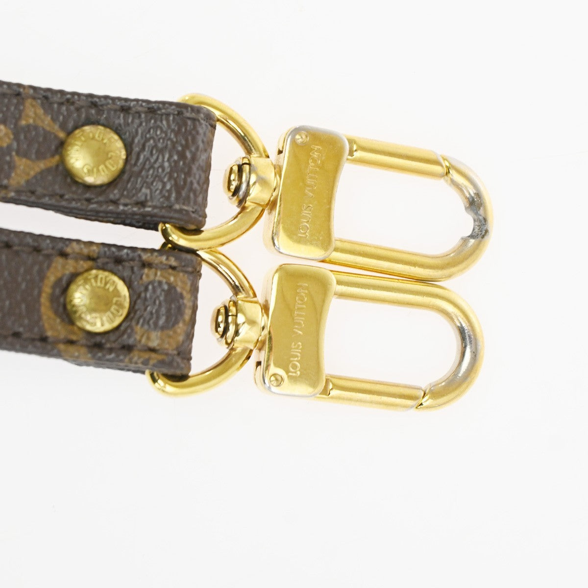 LOUIS VUITTON Shoulder Strap Monogram Leather Brown Gold Bag Accessory 60TA626