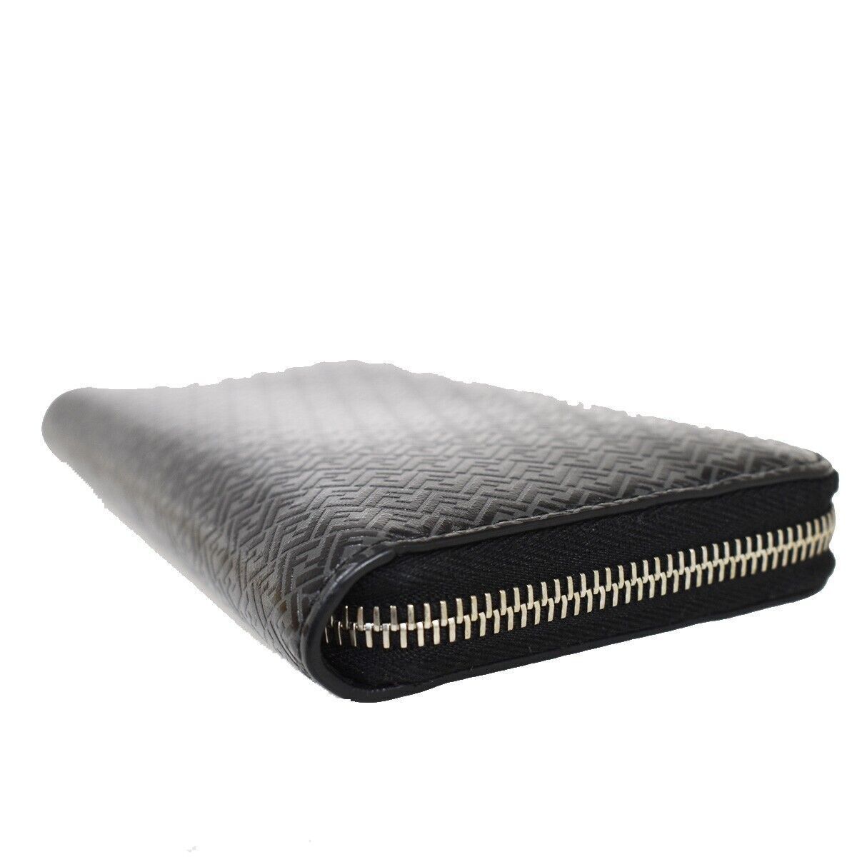 FENDI VIT.GRACE Micro Zucca Pattern Long Zipper Wallet Embossing Leather 36YC245