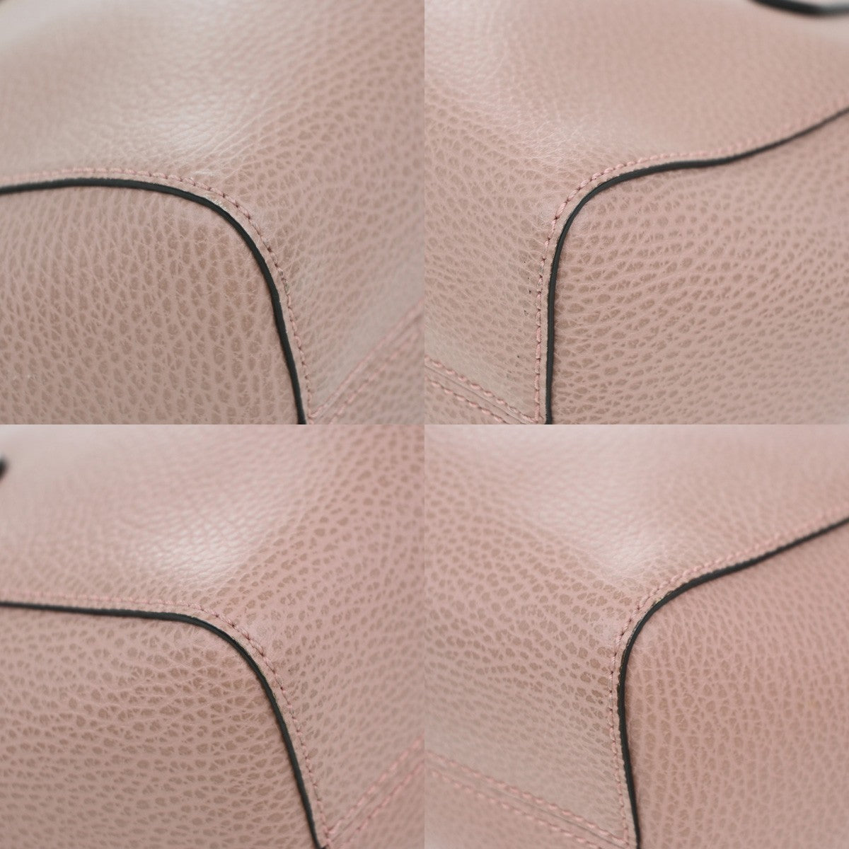 GUCCI Logo Swing Hand Bag Leather Pink Made In Italy 79KP326
