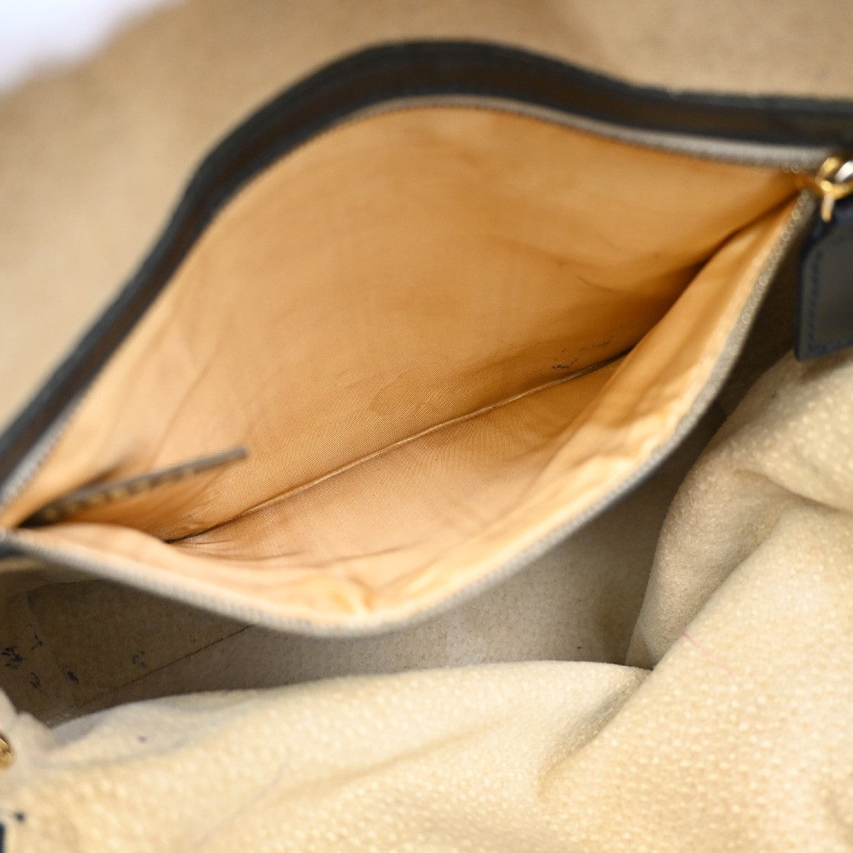 FENDI Logo Zucca Hand Bag Canvas Leather Brown GHW Italy 68TA033