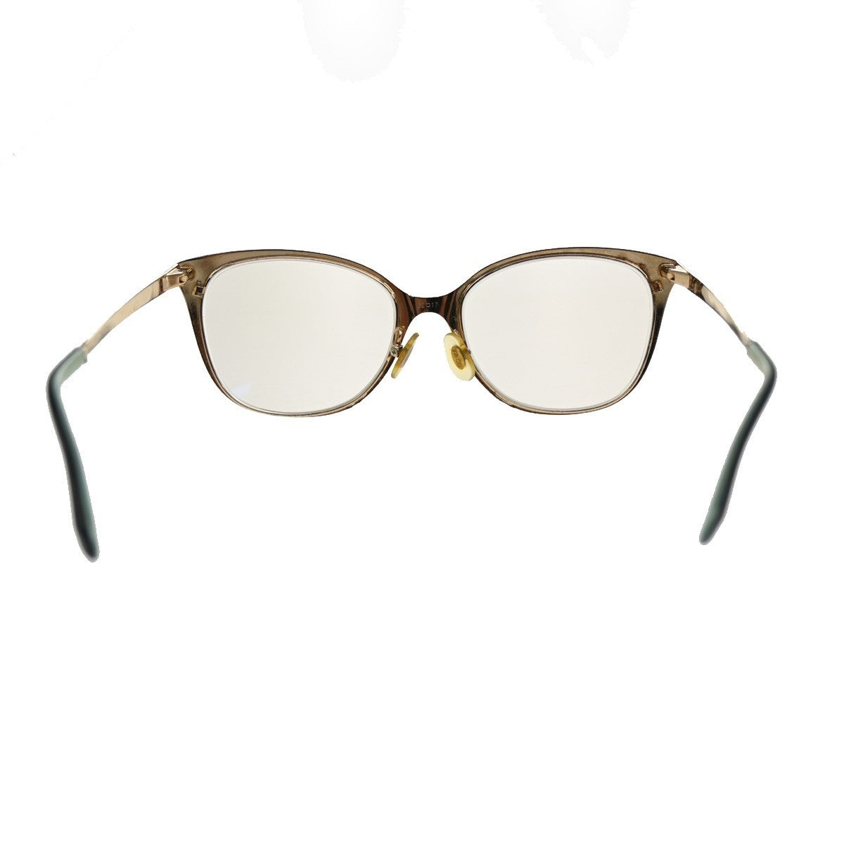 TIFFANY&CO. 1837 Reading Glasses Eye Wear Metal Plastic Gold Blue 07CA414