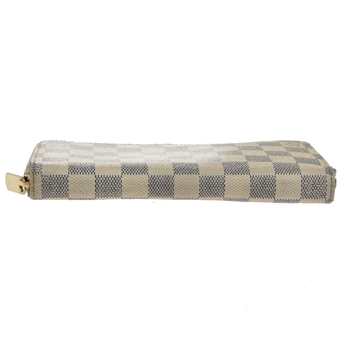 LOUIS VUITTON Long Zippy Wallet Purse Damier Azur Leather White N60019 32FB651