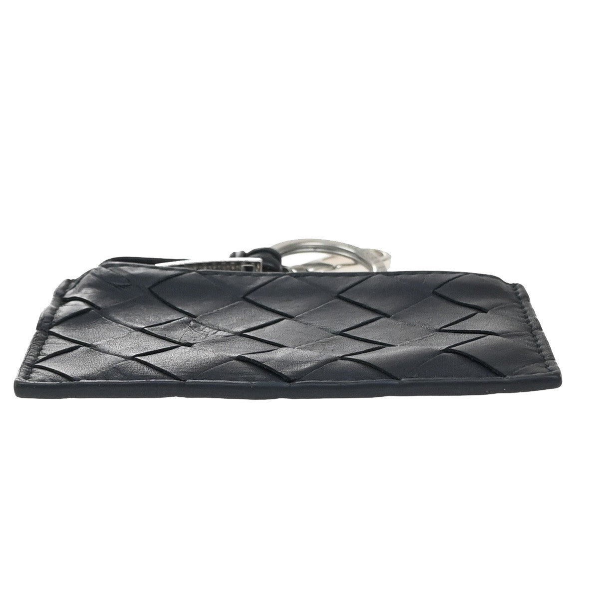 BOTTEGA VENETA Logo Intrecciato Coin Case Wallet Leather Black Italy 66KB125