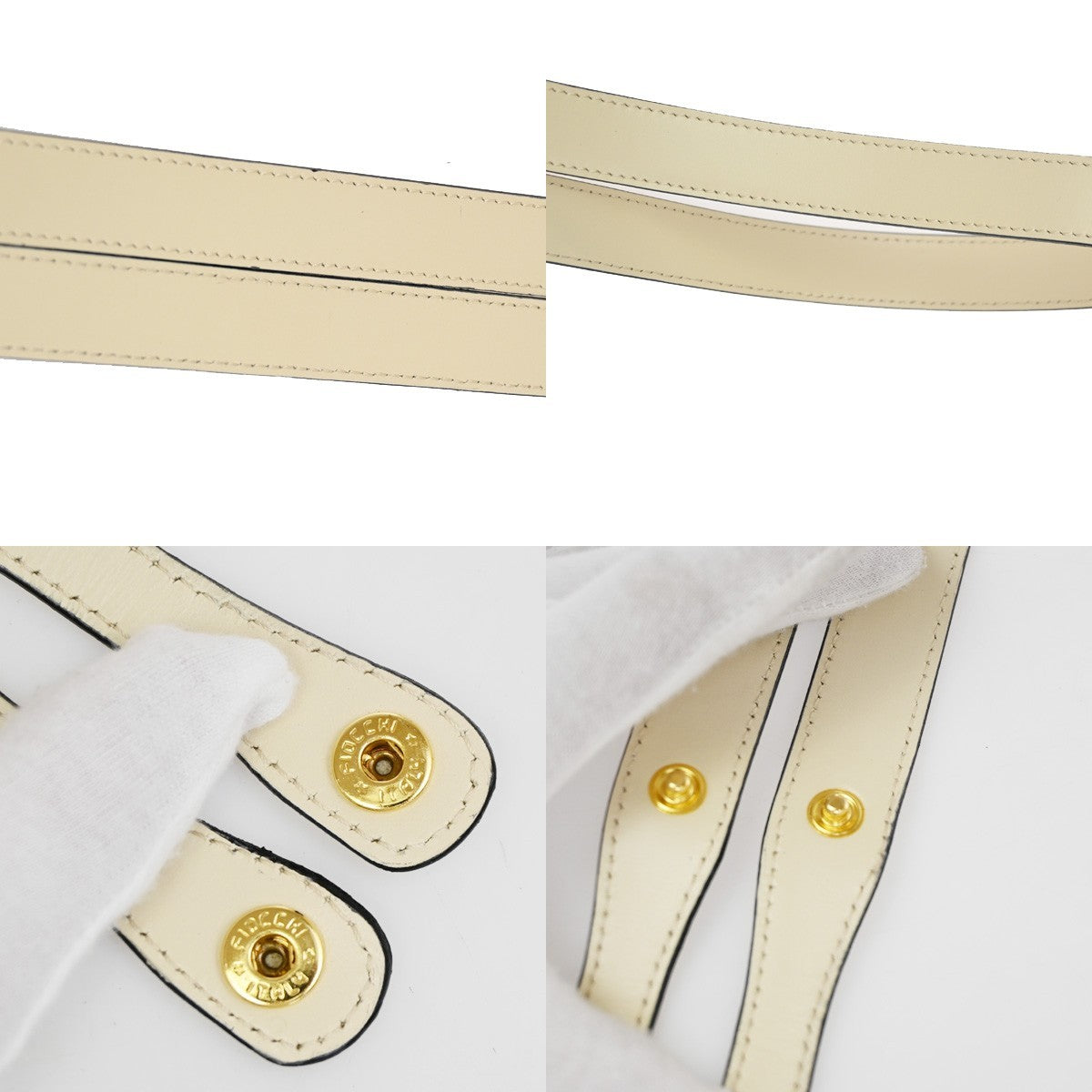 CELINE 2Way Hand Shoulder Crossbody Bag Leather White GHW Italy 31TA677