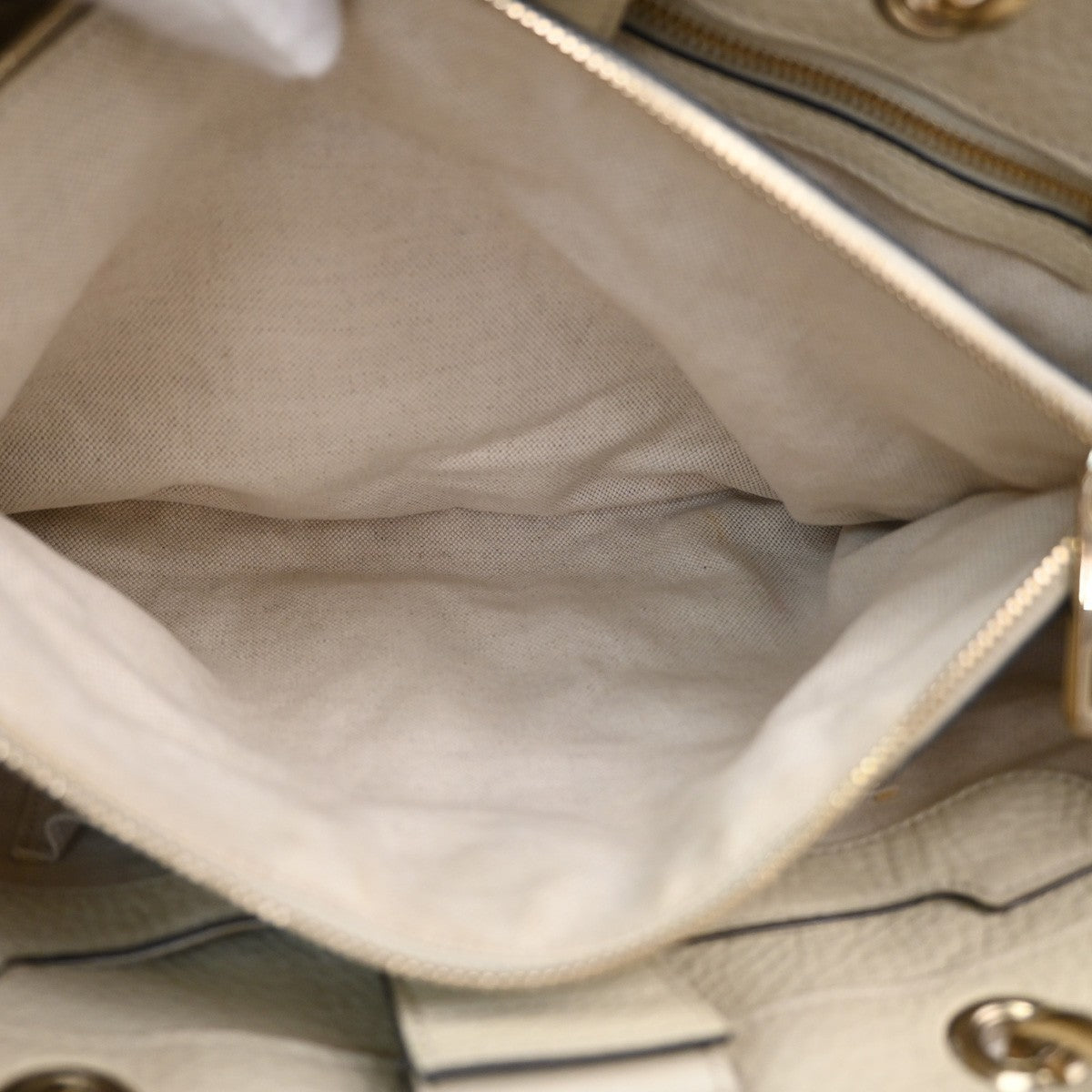 GUCCI Logo Bamboo 2Way Handbag Leather White GHW made in Italy 70TA662