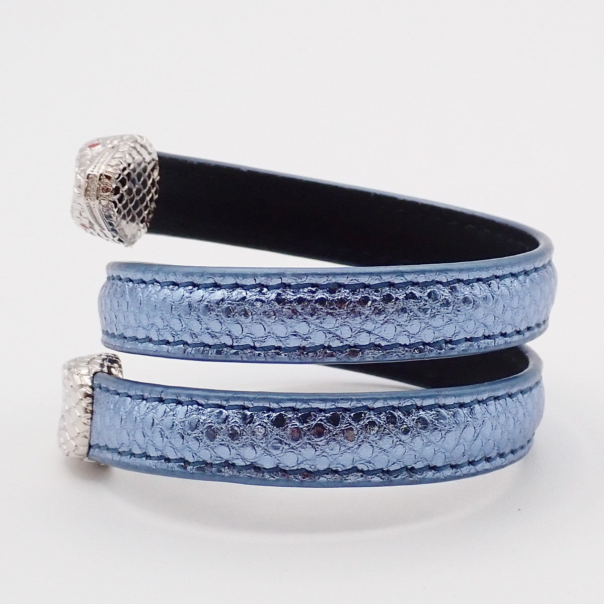BVLGARI Logo Serpenti Forever Bracelet Blue Silver Italy Accessory 31RL216