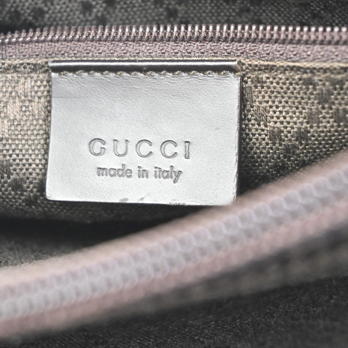 GUCCI Logo Bamboo GG Pattern Hand Bag Nylon Leather Brown SHW Italy 80KC947