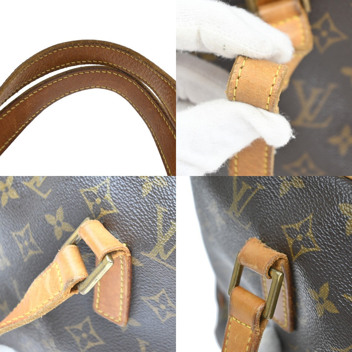 LOUIS VUITTON LV Logo Cite GM Shoulder Bag Monogram Leather Brown M51181 84TA653