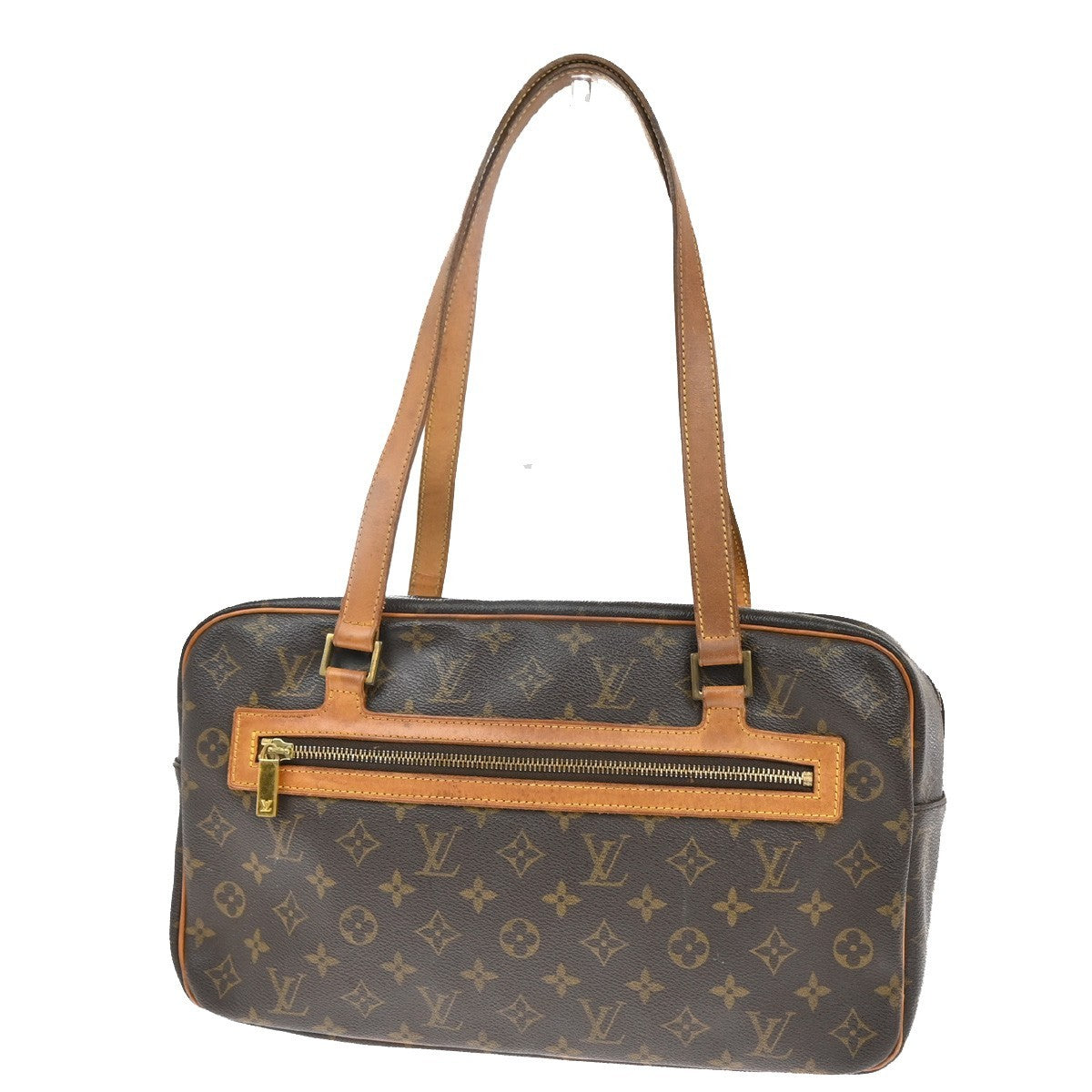 LOUIS VUITTON LV Logo Cite GM Shoulder Bag Monogram Leather Brown M51181 87KB424