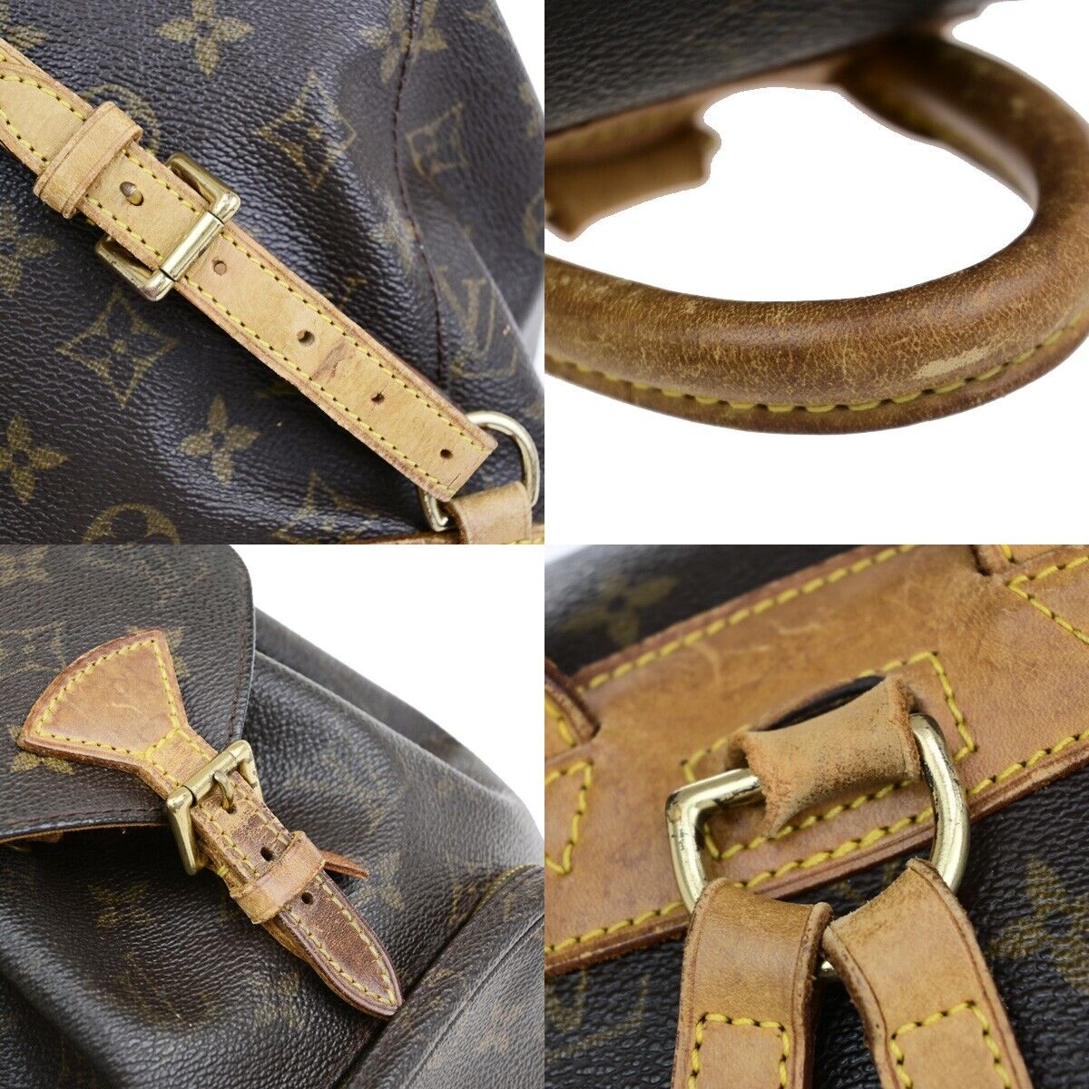 LOUIS VUITTON Mini Montsouris Backpack Bag Monogram Leather Brown M51137 70EB471