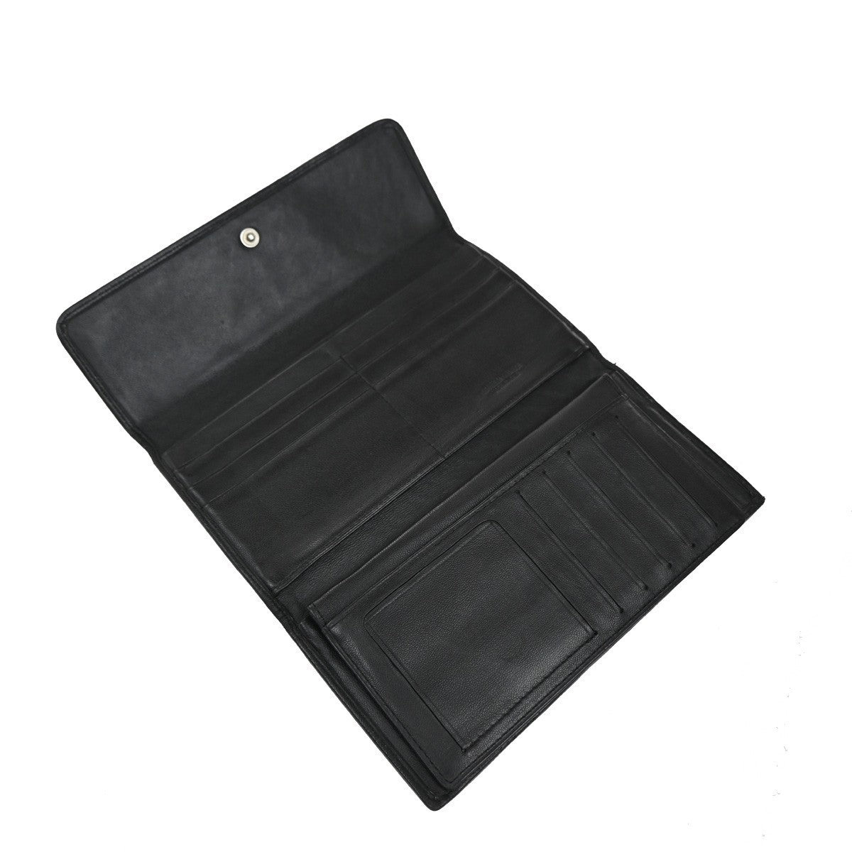 BOTTEGA VENETA Logo Intrecciato 2 Set Long Zipper Wallet Leather Black 67KP013