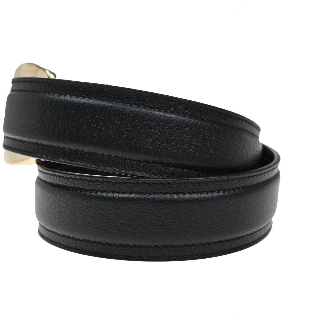 GUCCI  Logo Belt 80/32 35mm Leather Black GHW Italy 68TA242